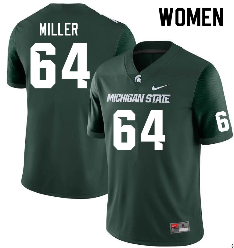 Women #64 Braden Miller Michigan State Spartans College Football Jerseys Sale-Green